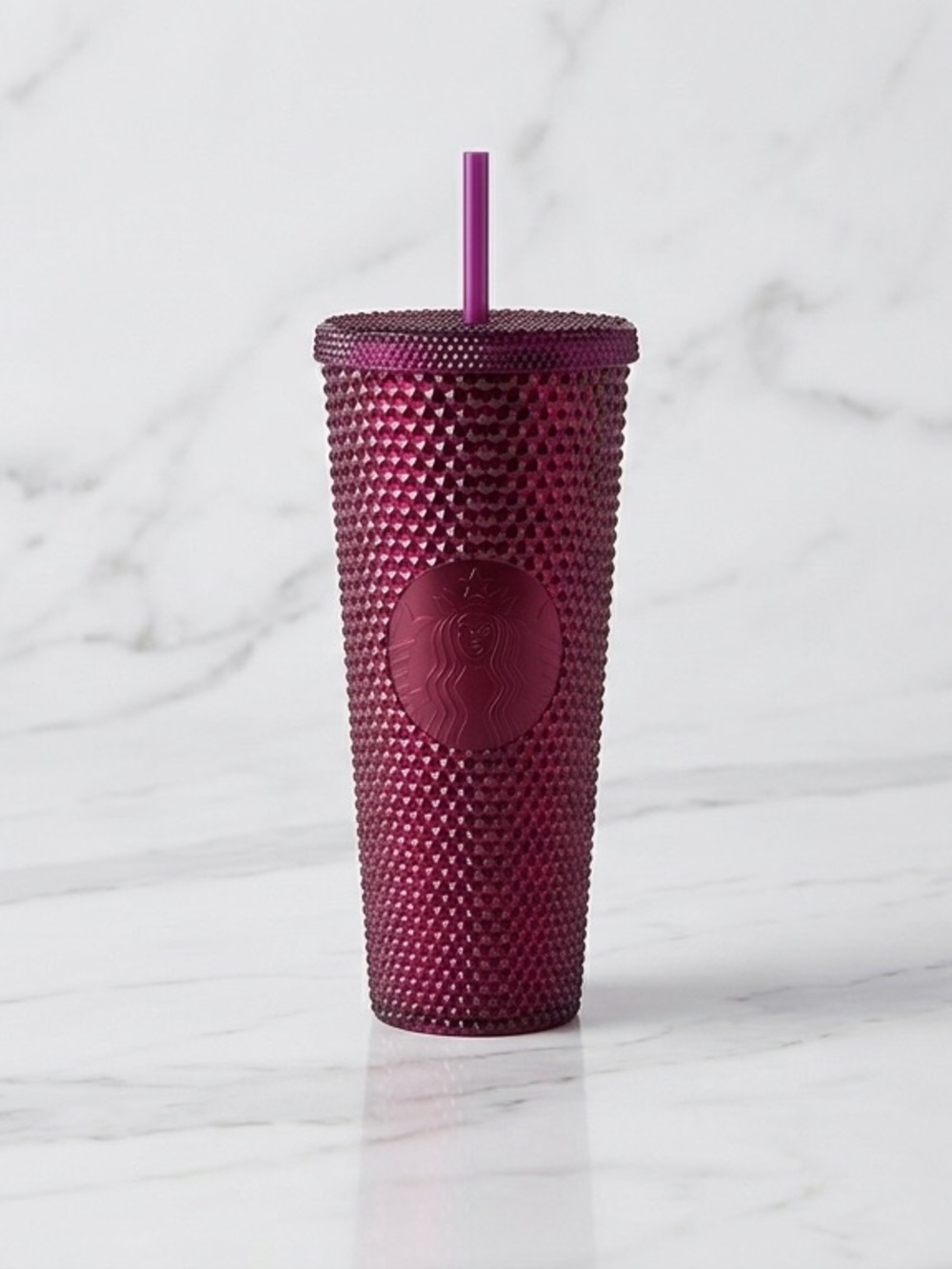 NWT Starbucks 2022 Winter Bling Berry Iridescent Shiny Studded Tumbler 24 OZ